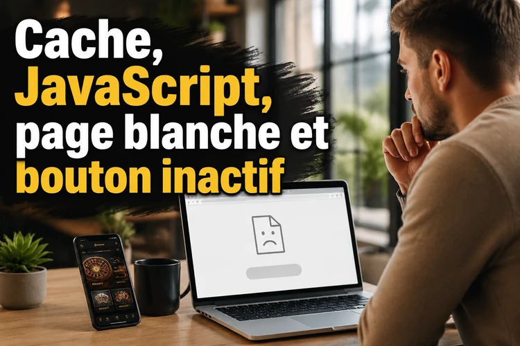 Cache, JavaScript, page blanche et bouton inactif